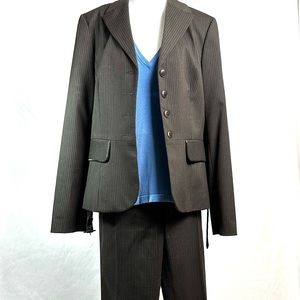 Kennith Cole Black Pinstripe Business Suit with FREE Michael Kors Blue top